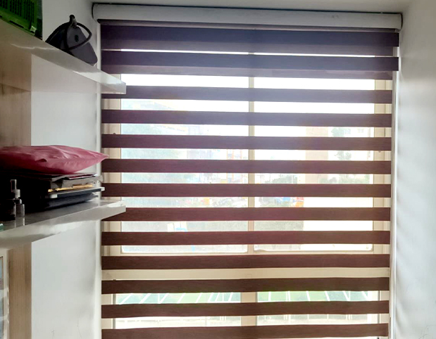 Zebra Blinds project image showing office window installation by Nexa Fabricators Chennai