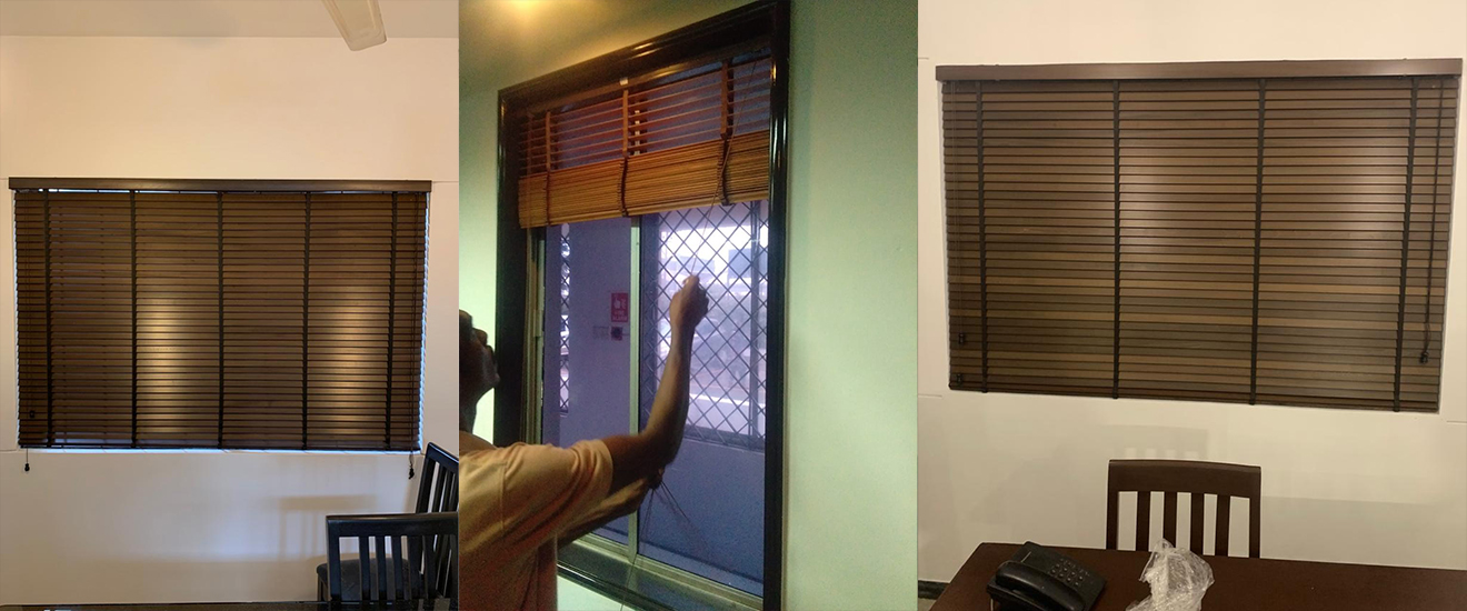 Premium Wooden Venetian Blinds by NexaFabricators Chennai
